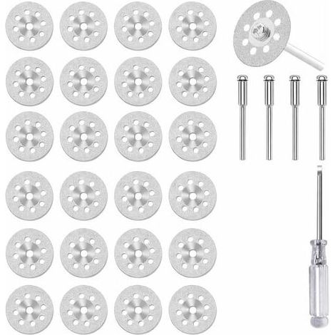 20 Pcs Mini Disques Diamant à Tronçonner pour pour Outil Rotatif Dremel, 20mm Disques à Tronçonner Diamantés avec Tige 3mm pour Coupe Pierre, Verre, Céramique (1/5)