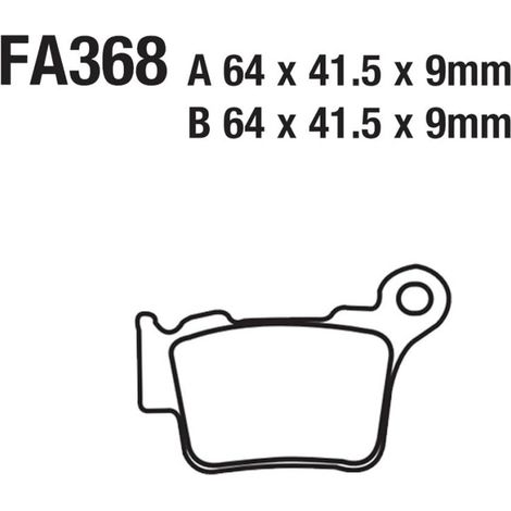 Copper-based sintered rear brake pads FA368 suitable for BMW G450X motorcycles (2008-2011 models).