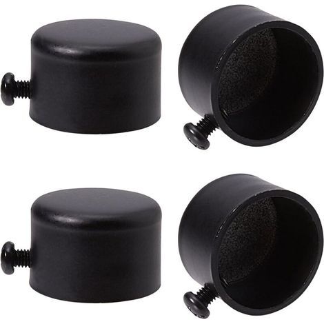 4pcs Embouts de Tringle à Rideau Embouts de Rideau en Métal Noir Embouts avec Vis Embouts de Tringle à Rideau Cylindriques de 28 mm Têtes pour Rideau de Bureau à Domicile Accessoires (1/4)