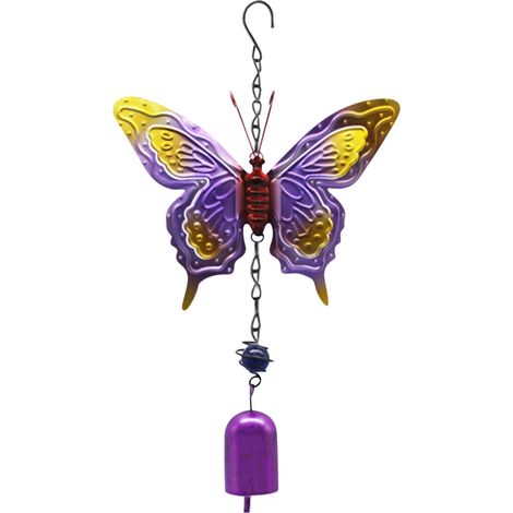 Cloche À Vent - Cloche En Fer Avec Figurine Colibri Métallique - Pour Jardin Cour Extérieur Fenêtre - 1 Pièce
