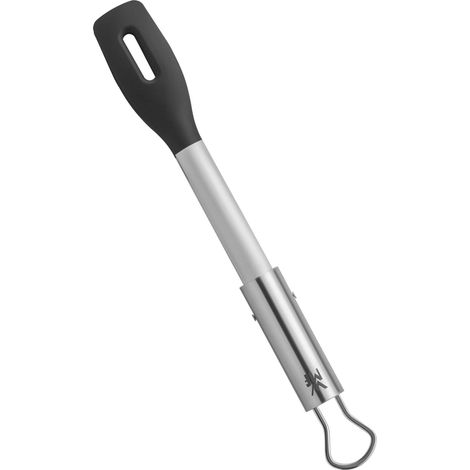 WMF BBQ Servierzange 32,5 cm Piccola Pinza per Barbecue, per bistecche, Pesce, Verdure, meccanismo di bloccaggio, salvaspazio, Acciaio Inossidabile 18/8, Argento, Nero (1/5)