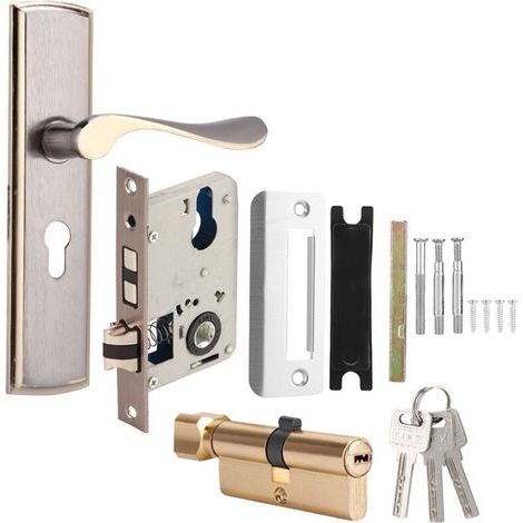 Serrure de porte en aluminium durable pour la sécurité de la maison, chambre à coucher intérieure, salon (1/5)