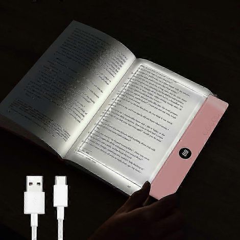 Lampe de lecture LED plate rechargeable et transparente avec 3 couleurs et minuterie, panneau lumineux à intensité variable pour lire au lit la nuit (1/5)