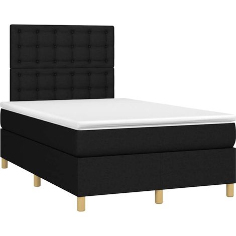 Maison Exclusive - Cama box spring con colchón tela negro 120x190 (1/5)
