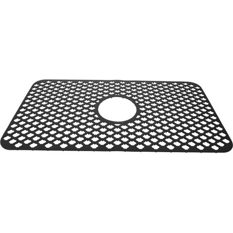 Tapis Égouttoir Silicone pour Évier Cuisine Noir Antidérapant Drainage Creux Multifonctionnel Tapis Filtrant Anti-chute Usage Domestique Long Durée (1/5)