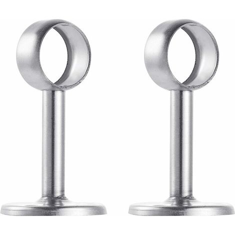 2 pièces de support de montage au plafond en acier inoxydable brossé, support de tringle à rideau de douche, siège de tuyau de tringle à vêtements suspendu