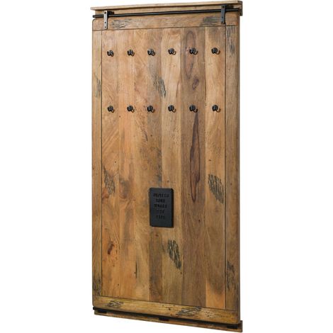 Porte manteau en bois de manguier laqué brun clair RAILWAY 1008