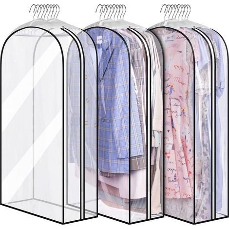 Sacs à vêtements transparents de 10 pouces pour suspendre les vêtements (paquet de 3, 40 pouces) (1/5)