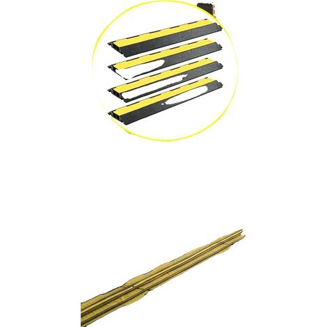 Kabelschutz, Gummimaterial, Doppelkanal, Länge 101,5 cm, Maximalbelastung 2,5 Tonnen, Hochsichtbare Farben (1/5)