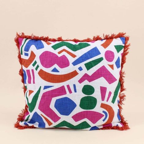 Coussin déperlant et anti uv motifs géométriques multicolores 40x40cm (1/5)