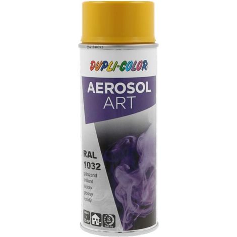 Bombe de peinture - Jaune broom - RAL 1032 - Brillant - Tous supports - Aérosol Art (1/5)