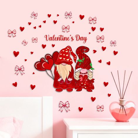 Stickers muraux de Noël pour couples - Stickers pour fenêtres et portes - Décorations de Noël amovibles pour murs, fenêtres et réfrigérateur - 29 x 21 cm (1/5)