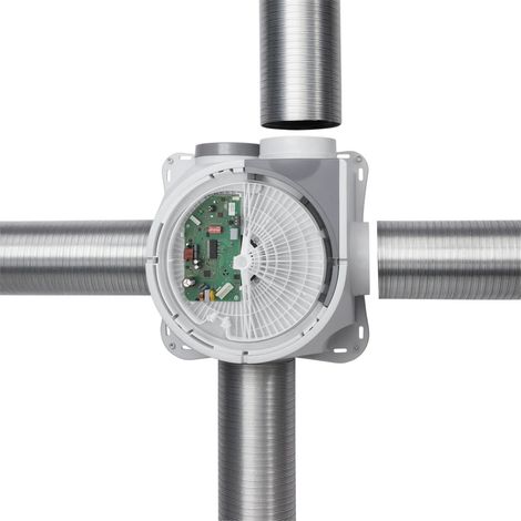 Helios ZEB EC Caja de extracción centralizada, EC, velocidad regulable con potenciómetro o conmutador de 3 niveles, DN 125, 01457
