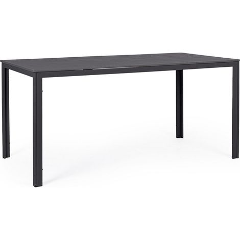 Tavolo in Acciaio con piano in Hdpe con effetto legno 156X78 Antracite (1/2)