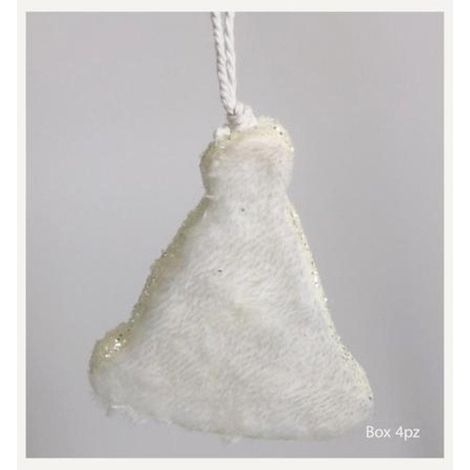 4 Cappelli decorati 11 cm per albero di natale - colore bianco - decorazioni addobbi