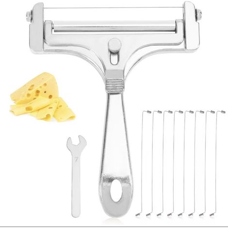 1 Pièce Trancheuse à Fromage avec 8 Fils en Acier Inoxydable, Portable Réglable : Coupeuse de Blocs de Beurre, 38.1 cm