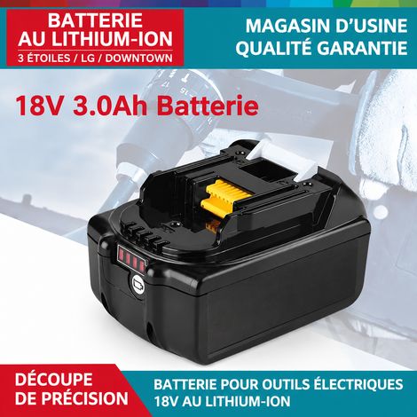 Batterie Lithium 18V 3.0Ah 10 cellules étiquetable pour Outils Électroportatifs Perceuse Visseuse et Clé à Choc – Livraison gratuite