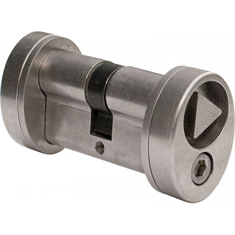 Locinox – Cylindre de serrure double entrée 30 x 30 mm – T14 – Acier inoxydable nickelé – Clé triangle 14 mm – Pour accès incendie et parking - P00005939