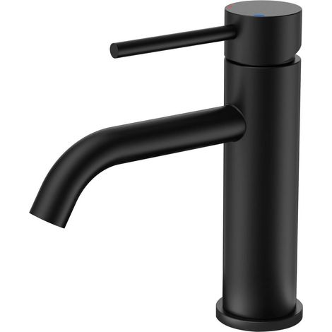 Waschtischarmatur, schwarze Einhebelmischbatterie für Waschbecken und Gästetoilette (1/4)