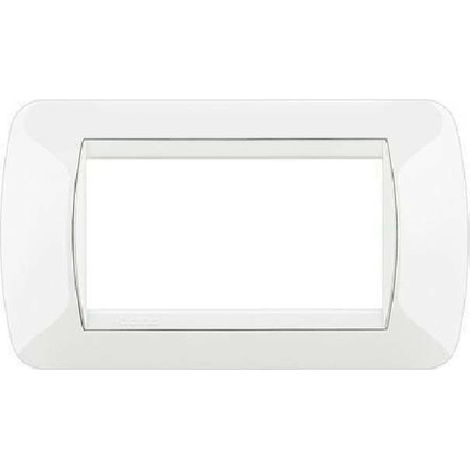 Livinglight placca 4 posti colore bianco cornice bianca bianca l4804bi
