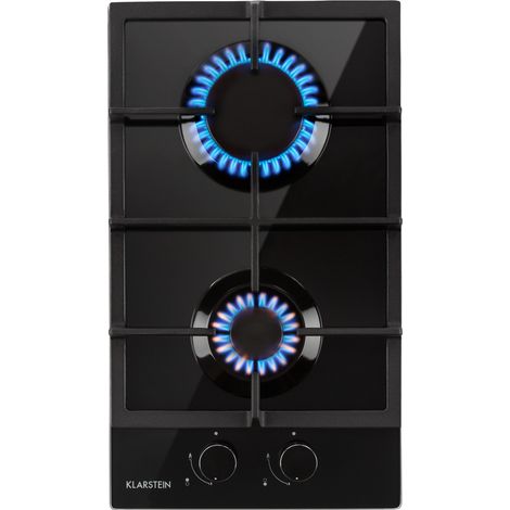 Klarstein Ignito Domino Piano cottura a gas a due fuochi bruciatori vetroceramica nero
