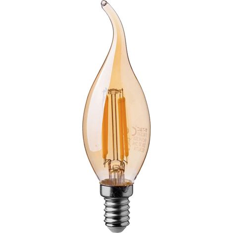 V-TAC 217114 LED EEK F (A - G) E14 Kerzenform Windstoß 4.00 W Warmweiß (Ø x H) 35 mm x 118 mm 1 St.