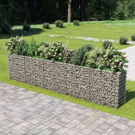 Lit surélevé à gabion-Jardinière en cage à pierre-Jardinière à gabion Acier galvanisé 450x50x100 cm (1/5)