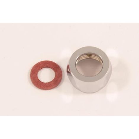 IS Überwurfmutter Meloh mit Fiberdichtung d:12mm Chrom