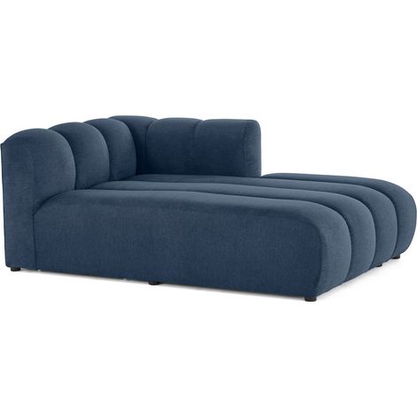 Debbie - module d'assise méridienne droit en tissu texturé - bleu (1/5)