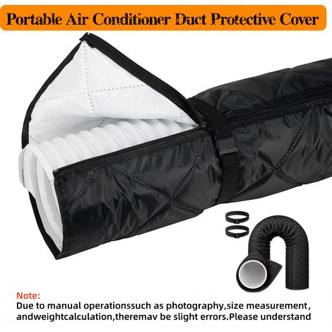 Gaine de protection pour conduit de climatiseur portable 148 x 53 cm, gaine isolante flexible pour tuyau de climatiseur mobile, gaine de ventilation, gaine de dissipation de chaleur