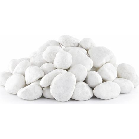 25 Kg di Ciottoli bianchi da giardino con Diametro di 25-40 mm - Sassi con angoli arrotondati - Per decorazione casa e giardino (1/5)