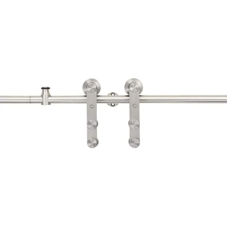 Maison Exclusive - Kit Binari Porta Scorrevole 183cm Acciaio Inossidabile Argento