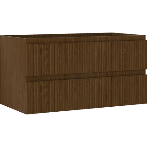 Mexen Rivel mobile bagno sotto lavabo 90 cm, 2 cassetti, scanalato, noce - 91A20-09047-2-BFF86 (1/5)