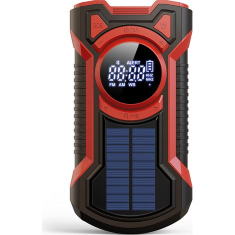Radio d'urgence solaire, radio de combat portable avec haut-parleur Bluetooth, (1/3)