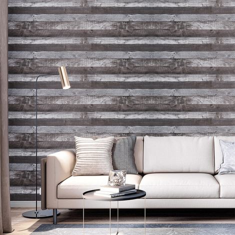 6M 3D Wood Plank Wallpaper PVC Self Adhesive Peel and Stick (1/5)