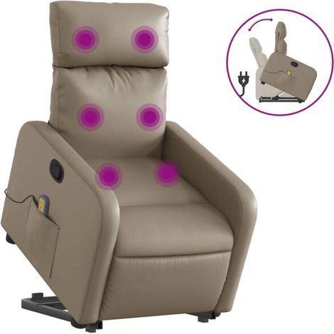 Fauteuil de massage inclinable en similicuir couleur cappuccino (1/5)
