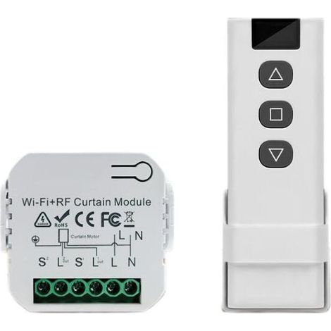 Module Volet Roulant Connecté, Avec RF Télécommande, Interrupteur Volet Roulant Connecté en Pourcentage Compatible avec Alexa et Google Home, Contrôle à Distance, Emetteur Radio, Relais Mura (1/4)