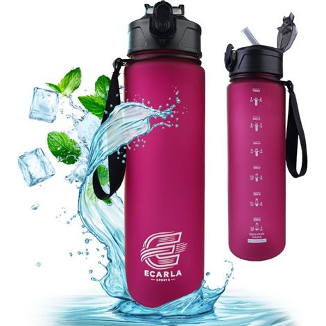 Wasserflasche, Sportflasche matt 750 ml bordeauxrot ECARLA SPORTS BD49