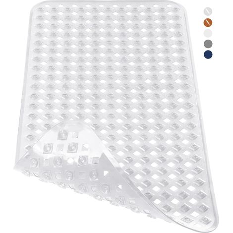 Tapis de bain extra long antidérapant Sans phtalates et latex Sans BPA Lavable en machine 70 x 40 cm Transparent