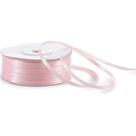 Nastro doppio raso color rosa confetto in rotolo, mm 3 x 100 m