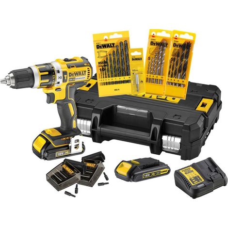 DEWALT Schlagbohrschrauber-Set 18V 1,5 Ah mit Zubehör DCK795S2T-QW (1/5)