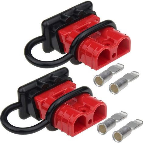 eur de Batterie Facile à er et Déer pour Chariot Élévateur 2 Pôles 50a 600v Rouge en Plastique et Cuivre Argenté (1/5)