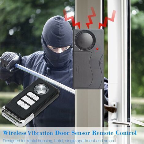 Alarme de Vibration sans Fil, Alarme Antivol pour Vélo/Moto/Voiture/Véhicules/Porte/Fenêtre, Son 110db (Télécommande Incluse)