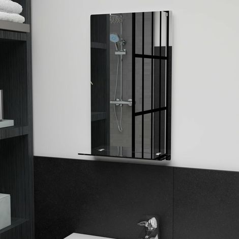 vidaXL Specchio da bagno - Specchio da Parete con Mensola 30x50 cm in Vetro Temperato (1/5)
