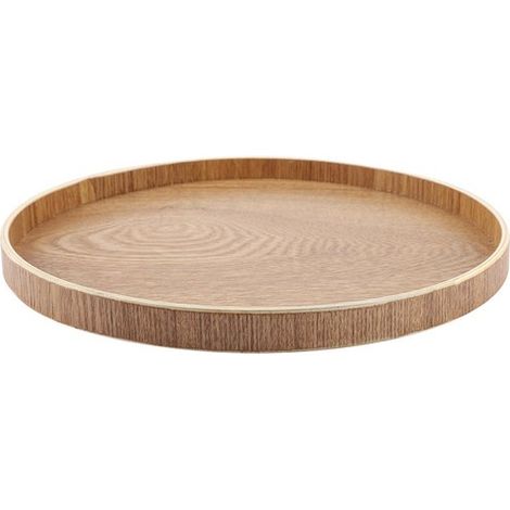 Bandeja de servir universal de madera de 30 cm, soporte decorativo para platos de té, fruta, postres, hogar y cocina. (1/5)