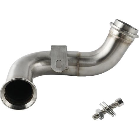 Tube intermédiaire d'échappement de moto, design haute performance, installation facile, Argent, Tube intermédiaire (1/2)