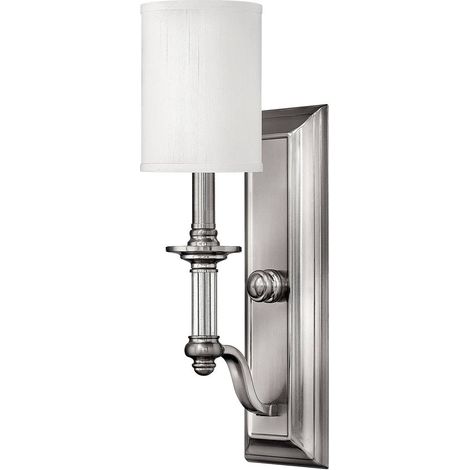Elstead Sussex - 1 Licht Wandleuchte gebürstet Nickel Glasschirm, E14 (1/5)