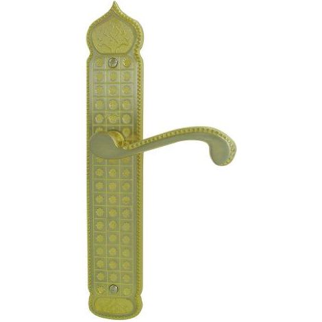 DT 2000 632210 Poignee de porte sur plaque sesame zamak laitonne poli nickele sans trou (1/2)