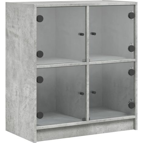 Maison Exclusive - Mobile con Ante in Vetro Grigio Cemento 68x37x75,5 cm