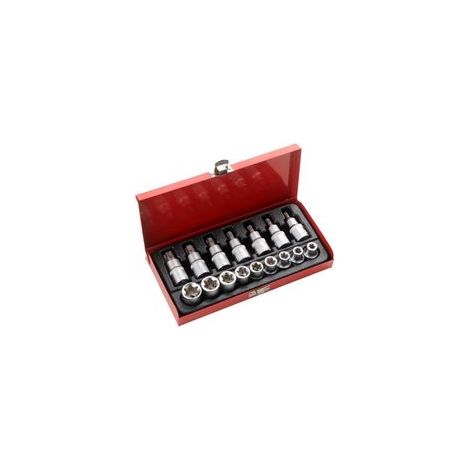 Jeu de 16 douilles pratiques pour boîtiers de tailles 9 pièces E10E24 et 7 pièces T30T70,Outil du mécanicien (1/4)